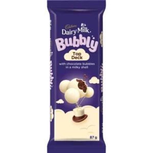 CADBURY SLABS BUBBLY TDECK 87G